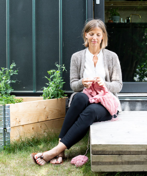 Rytmen i strikningen er vigtigt for meditativ strik.